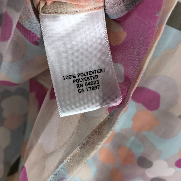 BANANA REPUBLIC FACTORY‎ Abstract Semi-Sheer 3/4 Sleeve Button Down Blouse  Sz S - Picture 10 of 10